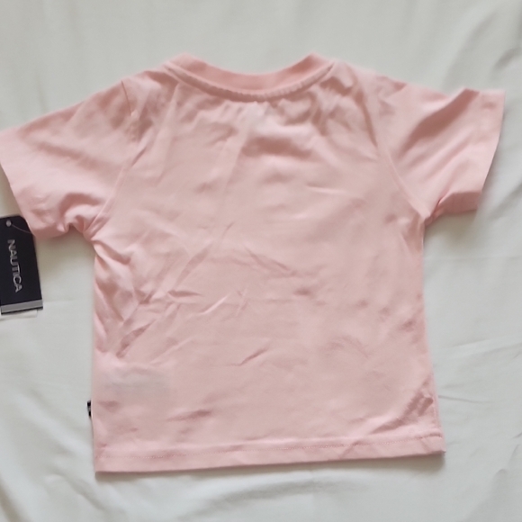 Nautica Baby Pink Tee and Striped Shorts Set - Picture 7 of 11